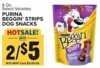 Food Lion Purina Beggin' Strips Dog Snacks 6 oz offer