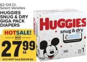 Food Lion Huggies Snug & Dry Giga Pack Diapers offer