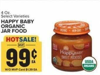 Food Lion Happy Baby Organic Jar Food 4 oz offer