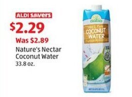 Aldi Nature's Nectar Coconut Water 33.8 oz. offer