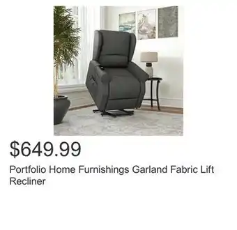 Costco Portfolio home furnishings garland fabric lift recliner offer