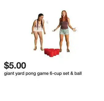 Giant yard pong game 6-cup set & ball