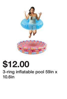 Five Below 3-ring inflatable pool 59in x 10.6in offer