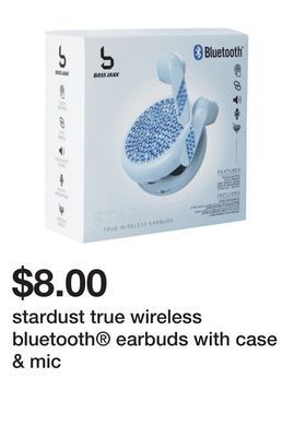 Five Below Stardust true wireless bluetooth® earbuds with case & mic offer