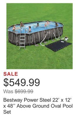 Costco Bestway power steel 22' x 12' x 48'' above ground oval pool set offer