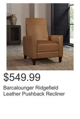 Costco Barcalounger ridgefield leather pushback recliner offer