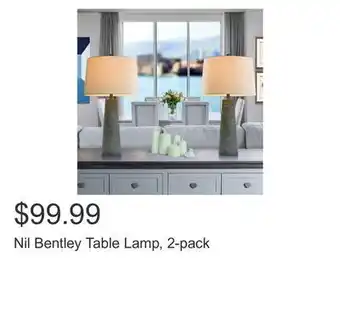 Costco Nil bentley table lamp, 2-pack offer