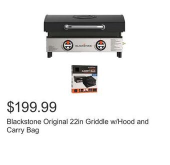 Costco Blackstone original 22in griddle w/hood and carry bag offer
