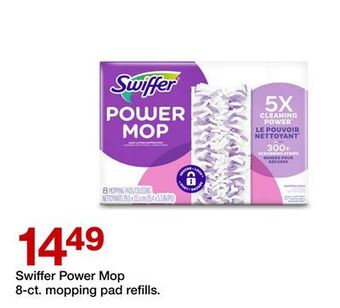Target Swiffer power mop 8-ct. mopping pad refills offer