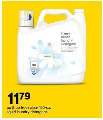 Target Up & up free + clear 150-oz. liquid laundry detergent offer