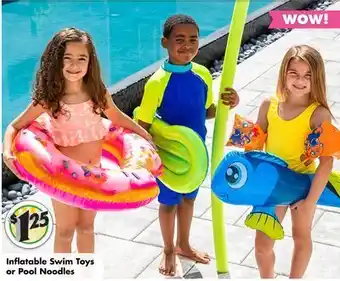 Dollar Tree Inflatable swim toys or pool noodles offer