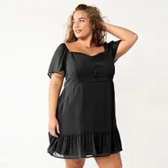 Kohl's Juniors' plus size live to be spoiled flutter sleeve skater dress offer