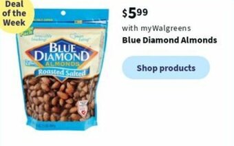 Walgreens Blue Diamond Almonds offer