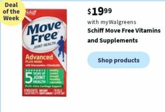 Walgreens Schiff Move Free Vitamins and Supplements offer