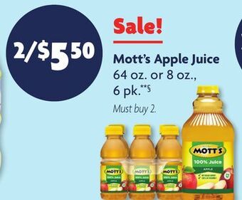 Family Dollar Mott's apple juice offer