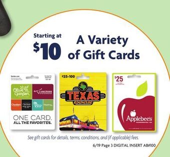 Family Dollar A variety of gift cards offer