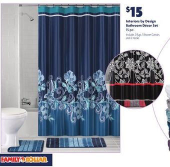 Family Dollar Interiors by design bathroom décor set offer