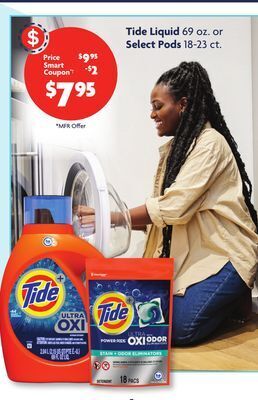 Family Dollar Tide liquid 69 oz. or select pods 18-23 ct. offer