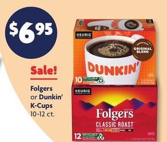 Family Dollar Folgers or dunkin'k-cups offer