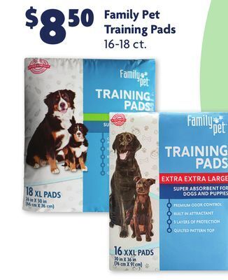 Family Dollar Family pet training pads offer