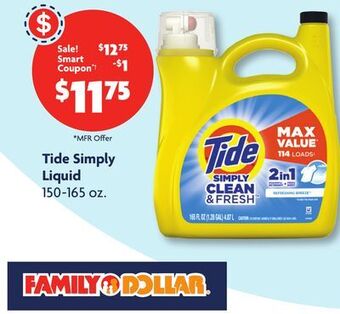 Family Dollar Tide simply liquid offer