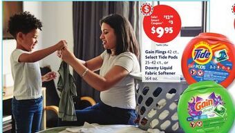 Family Dollar Gain flings 42 ct., select tide pods 25-42 ct., or downy liquid fabric softener 164 oz. offer