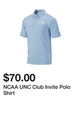 Belk Ncaa unc club invite polo shirt offer