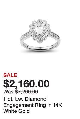 Belk 1 ct. t.w. diamond engagement ring in 14k white gold offer