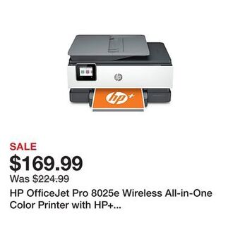 Office Depot Hp officejet pro 8025e wireless all-in-one color printer with hp+ (1k7k3a) offer