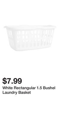 Big Lots White rectangular 1.5 bushel laundry basket offer