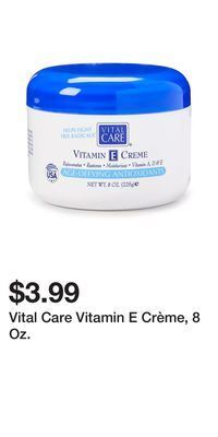 Big Lots Vital care vitamin e crème, 8 oz. offer