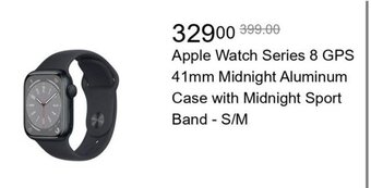 Walmart Apple Watch Series 8 GPS 41mm Midnight Aluminum Case with Midnight Sport Band - S/M offer