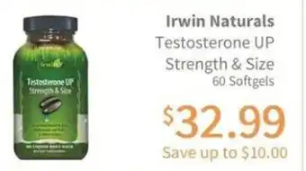 Akin's Natural Foods Irwin Naturals Testosterone UP Strength & Size 60 Softgels offer