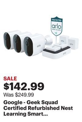 Best Buy Google - geek squad certified refurbished nest learning smart programmable wi-fi thermostat - stainless steel offer