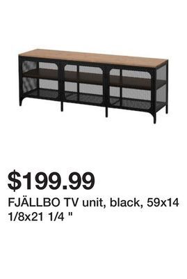 Ikea Fjällbo tv unit, black, 59x14 1/8x21 1/4 offer