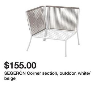 Ikea Segerön corner section, outdoor, white/beige offer
