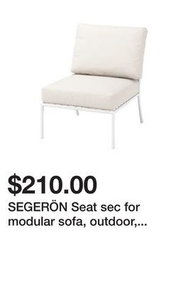 Ikea Segerön seat sec for modular sofa, outdoor, white/beige/frösön/duvholmen beige offer