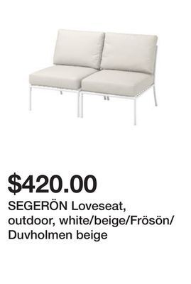Ikea Segerön loveseat, outdoor, white/beige/frösön/duvholmen beige offer