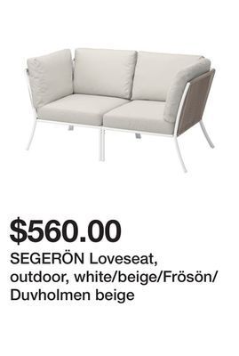 Ikea Segerön loveseat, outdoor, white/beige/frösön/duvholmen beige offer