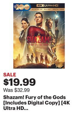Best Buy Shazam! fury of the gods [includes digital copy] [4k ultra hd blu-ray/blu-ray] [2023] offer