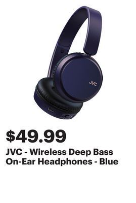 Best Buy Jvc - wireless deep bass on-ear headphones - blue offer