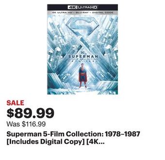 Best Buy Superman 5-film collection: 1978–1987 [includes digital copy] [4k ultra hd blu-ray/blu-ray] offer