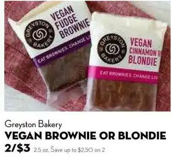 Bristol Farms Greyston Bakery Vegan Brownie Or Blondie offer