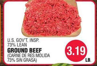 Carnicerias Jimenez U.s. Gov't. Insp. 73% Lean Ground Beef offer