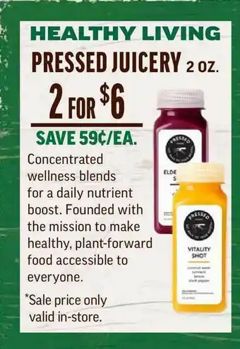 Central Market Healthy Living Pressed Juicery offer