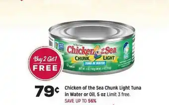 Grocery Outlet Chicken Of The Sea Chunk Light Tuna In Water Or Oil 5 Oz offer
