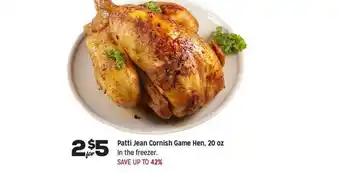 Grocery Outlet Patti Jean Cornish Game Hen, 20 Oz offer