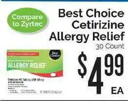 Homeland Market Best Choice Cetirizine Allergy Relief offer