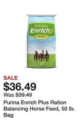 Tractor Supply Company Purina enrich plus ration balancing horse feed, 50 lb. bag offer