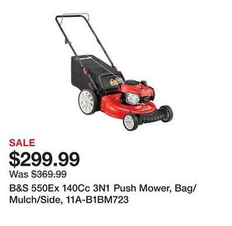 Tractor Supply Company B&s 550ex 140cc 3n1 push mower, bag/mulch/side, 11a-b1bm723 offer